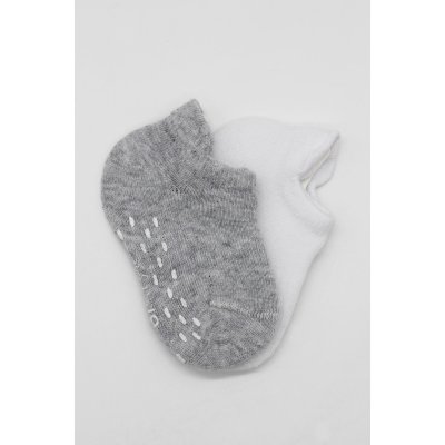 Bistyle 2'Li Sneakers Kaymaz Basic Penye Çorap 20103 Gri Beyaz