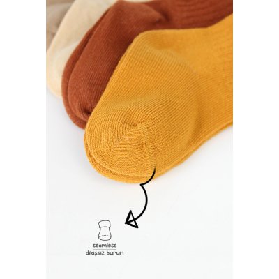 Bistyle Colors Penye Düz Soket Çorap, Toprak, 6'lı