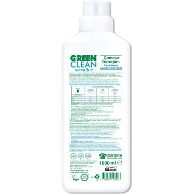 Green Clean Sensitive Parfümsüz Bitkisel Çamaşır Deterjanı, 1000 ml