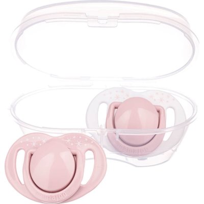 Mamajoo Sterilizasyon & Saklama Kutulu 2'li Ortodondik Emzik, 12 Ay+, Powder Pink