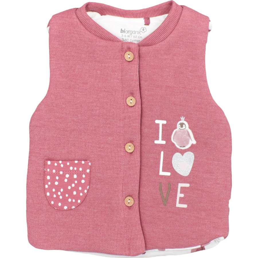 Bibaby Biorganic Little Love Elyaflı Yelek, Gül Kurusu