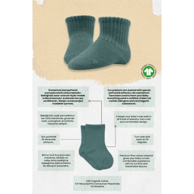 Bistyle Colors Penye Düz Soket Çorap, Saks, 6'lı