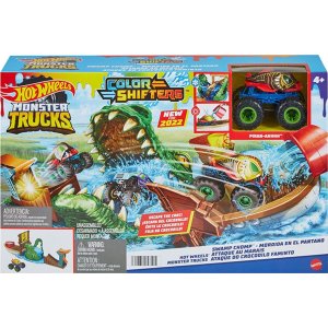 Hot Wheels Monster Trucks Renk Değiştiren Araçlar Timsahtan Kaçış Oyun Seti