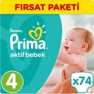 Prima Aktif Bebek Bezi, 4 Beden, 74 Adet