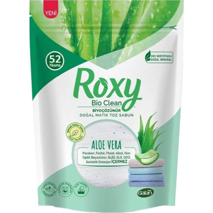 Roxy Bio Clean Doğal Matik Toz Sabun, Aloe Vera, 1600 g