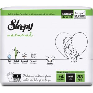 Sleepy Natural Bebek Bezi, 4+ Numara, 88 Adet