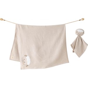 Andywawa Baby Home Müslin Bebek Battaniye Uyku Arkadaşı, 110x90, Bej