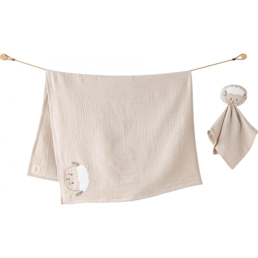 Andywawa Baby Home Müslin Bebek Battaniye Uyku Arkadaşı, 110x90, Bej