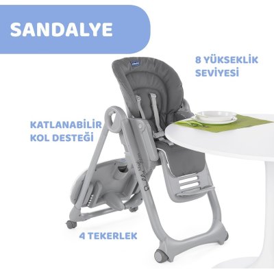 Chicco Polly Magic Relax Mama Sandalyesi Grey Melange