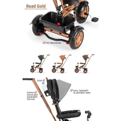 Moje Road Gold 3 Tekerli Kontrollü Bisiklet, Siyah