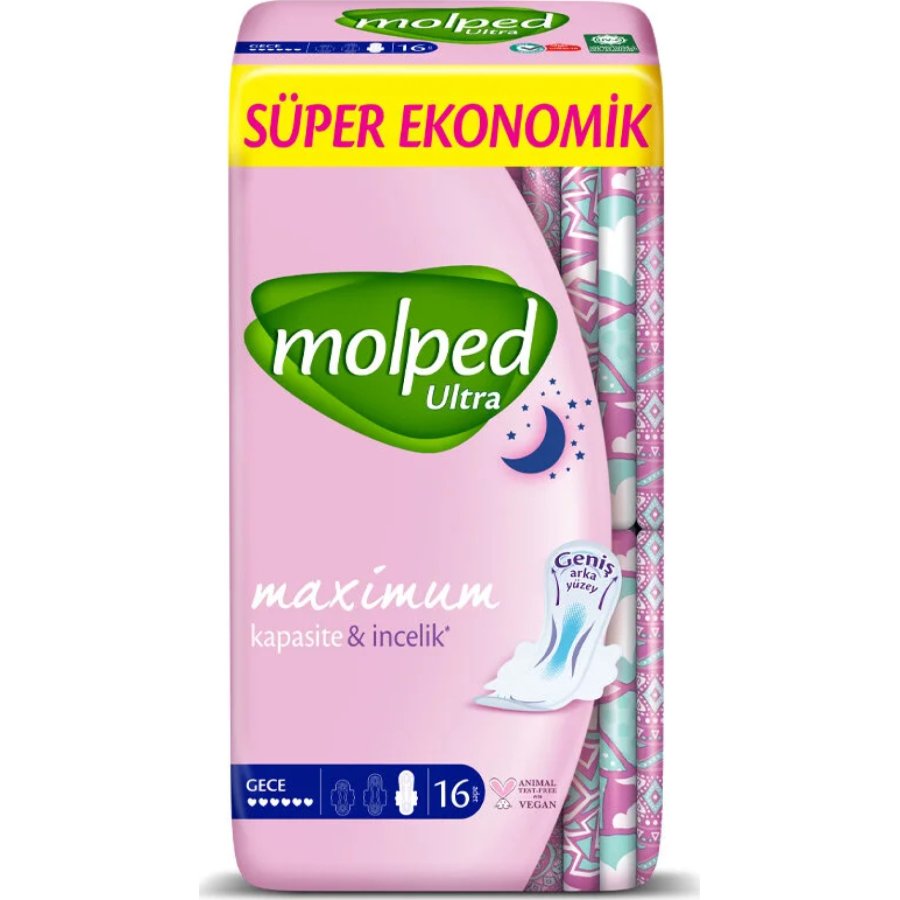 Molped Ultra Hijyen Anatomik Gece Ped Süper Eko 16 Adet