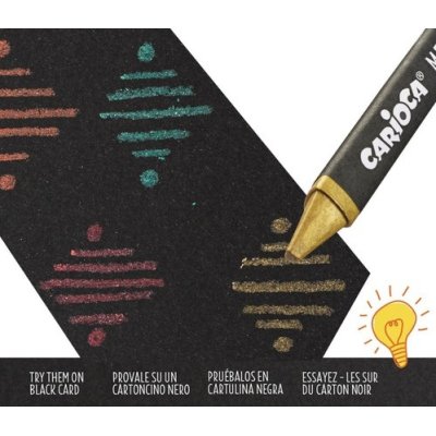 Carioca Metalik Wax Maxi Yıkanabilir Pastel Boya Kalemi, 8'li