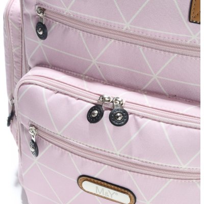 M&Y Eos Digital Anne Bebek Bakım Sırt Çantası, Gri, Toz Pembe