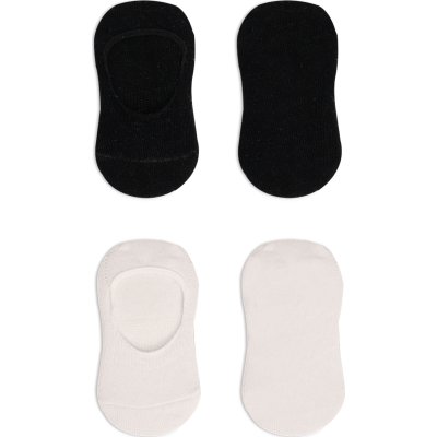 Bistyle 2'Li Penye Babet Silikonlu Basic Çorap 30104 Siyah Ekru