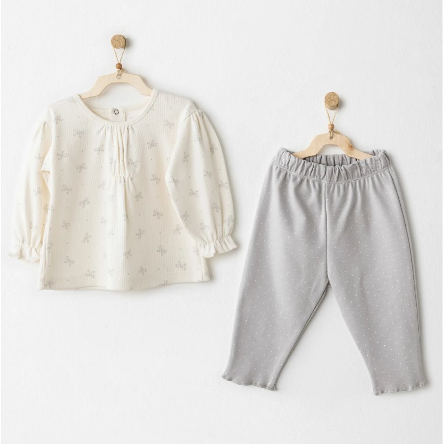 Andywawa AC26253 Baby Bow Bliss 2'li Takım Ekru