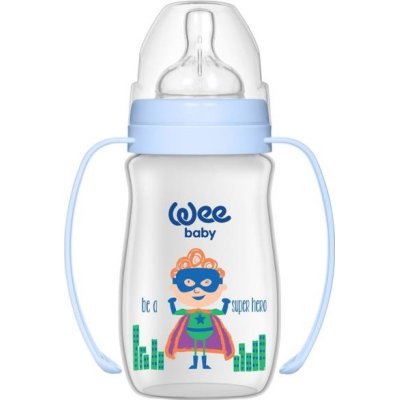 Wee Baby Klasik Plus Geniş Ağızlı Kulplu PP Biberon, 250 ml