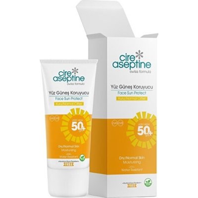 Cire Aseptine Sun Yüz Güneş Koruyucu Krem, Kuru ve Normal Ciltler, SPF 50, 50 ml