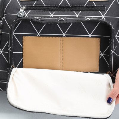 M&Y Prisma Digital Anne Bebek Bakım Çantası, Gri, Toz Pembe