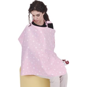 Sevi Bebe Tokalı Emzirme Örtüsü, Pembe, Yıldız