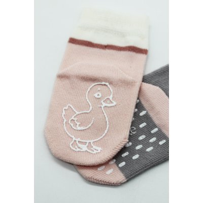 Bistyle 2'Li Hayvan Figür Kaymaz Kız Soket Çorap 10120 Gri