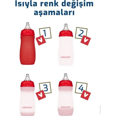 Bebedor Isıyla Renk Değiştiren Cam Biberon, 260 ml