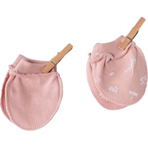 Andywawa Floral %100 Organic Cotton Prematüre Eldiven, Pembe