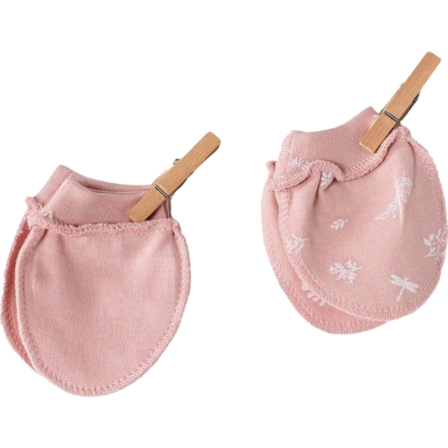 Andywawa Floral %100 Organic Cotton Prematüre Eldiven, Pembe