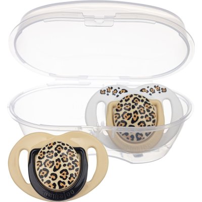 Mamajoo Sterilizasyon & Saklama Kutulu Ortodondik Emzik, 0 Ay+, Bej Leopar, 2'li