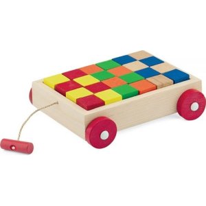 Play Wood Ahşap Renkli Küp Bloklu Araba