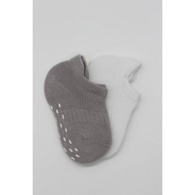 Bistyle 2'Li Sneakers Kaymaz Colours Penye Çorap 20104 Gri Beyaz