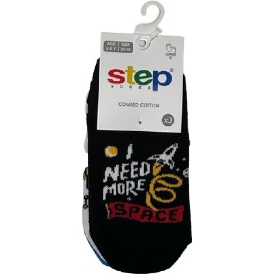 Step Space Patik Çorap, Karışık Renkli, 3'lü
