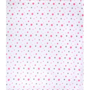 Sevi Bebe Desenli Müslin Battaniye, 120x100, Pembe, Yıldız Yağmuru