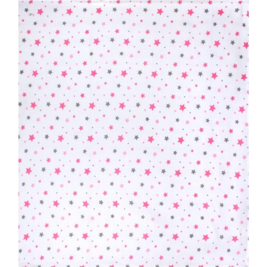Sevi Bebe Desenli Müslin Battaniye, 120x100, Pembe, Yıldız Yağmuru