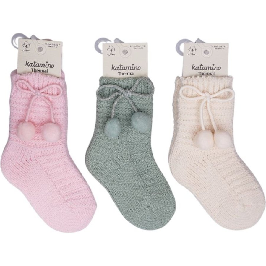 Katamino Ceylan Aksesuarlı Kız Bebek Havlu Soket Çorap 450908 Asorti