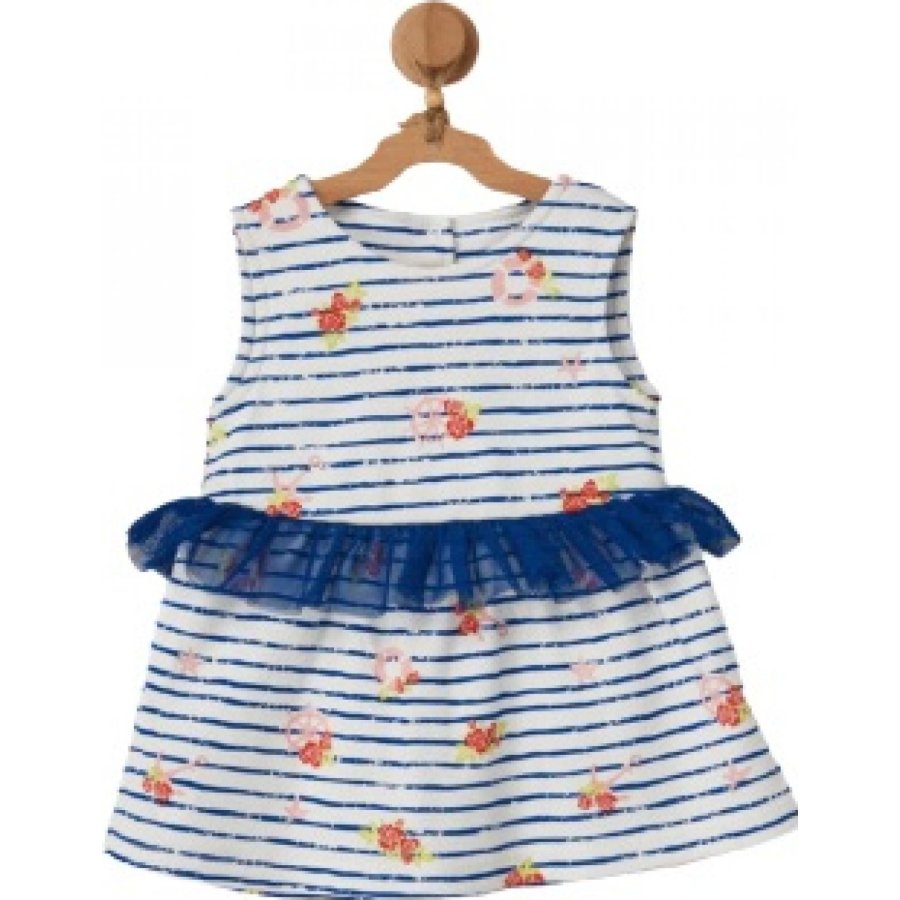 Andywawa Flowers Anchors Bebek Elbise, Lacivert