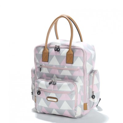 M&Y Eos Digital Anne Bebek Bakım Sırt Çantası, Gri, Pembe