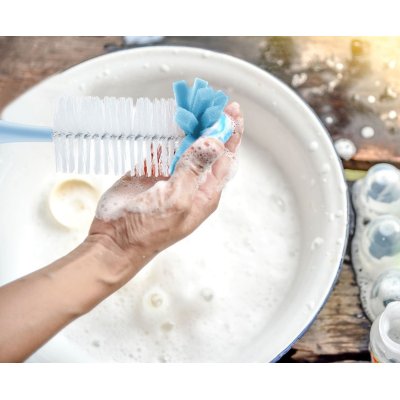 BabyJem Süngerli Biberon Fırçası, Mavi