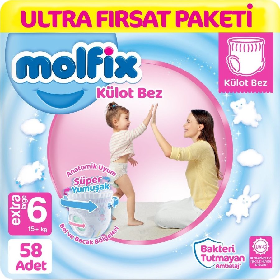 Molfix Külot Bez, 6 Beden, 58 Adet