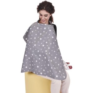 Sevi Bebe Tokalı Emzirme Örtüsü, Gri, Yıldız