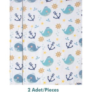 Sevi Bebe Desenli Müslin Çok Amaçlı Bez, Balık, 2 Adet