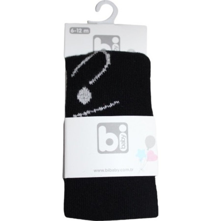 Bibaby Desenli Külotlu Çorap, Siyah, Kedi