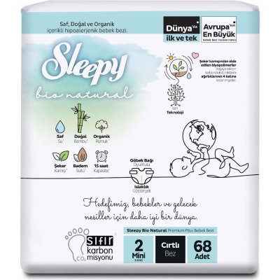 Sleepy Bio Natural Bebek Bezi, 2 Numara, 68 Adet