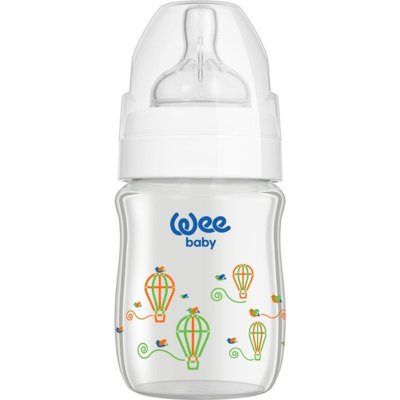 Wee Baby Klasik Plus Geniş Ağızlı Isıya Dayanıklı Cam Biberon, 120 ml