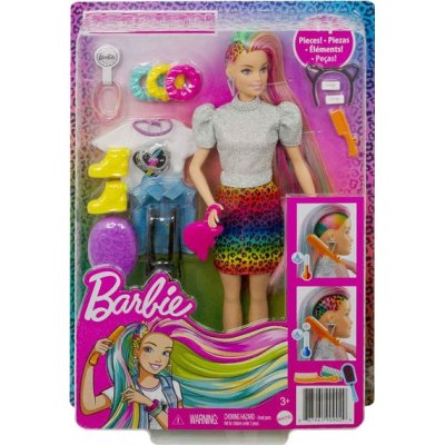 Barbie Leopar Desenli Saçlar Bebeği