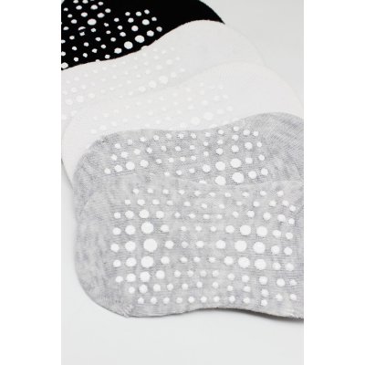 Bistyle 6'Lı Sneakers Kaymaz Penye Çorap 20102 Gri Beyaz Siyah