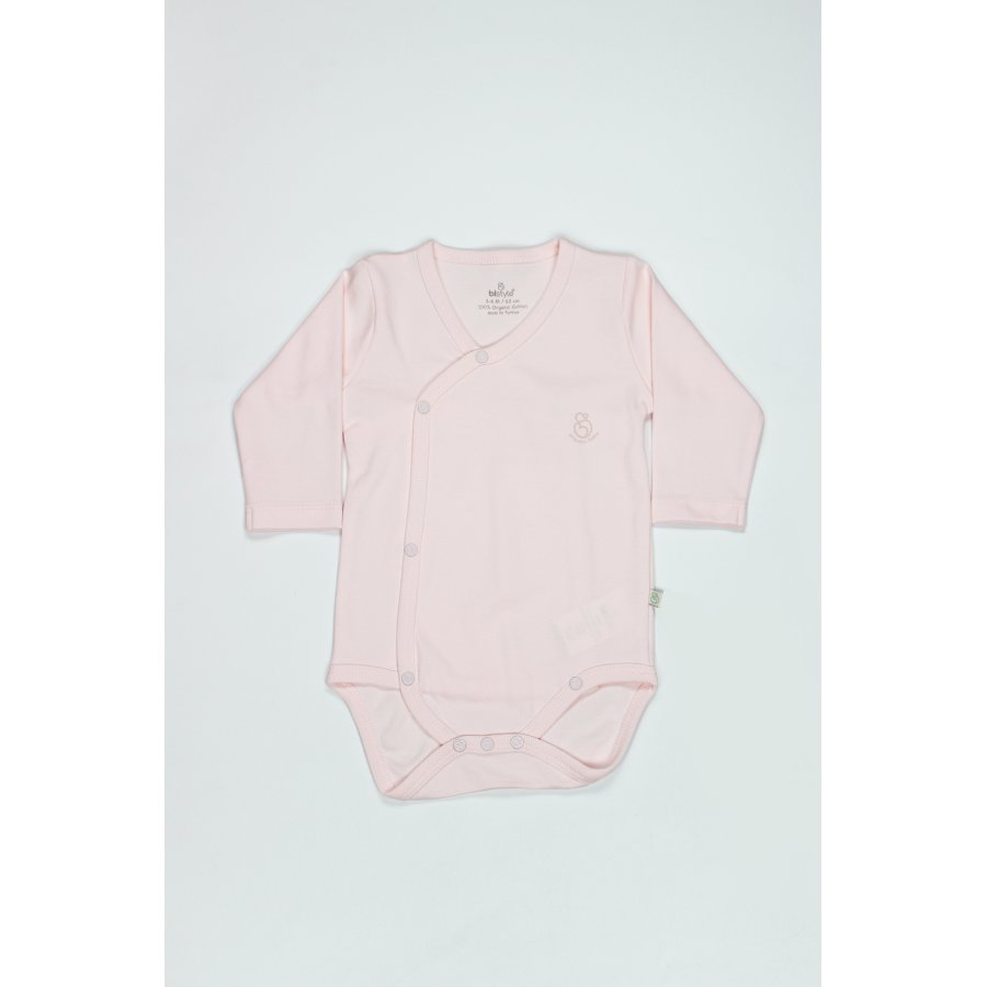Bistyle Organik Natural Basic Style Kruvaze Uzun Kol Body BS17102 Pembe