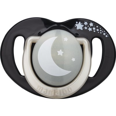 Mamajoo Sterilizasyon & Saklama Kutulu Ortodondik Emzik, Gece & Gündüz, 12 Ay+, Black Pearl, 2'li