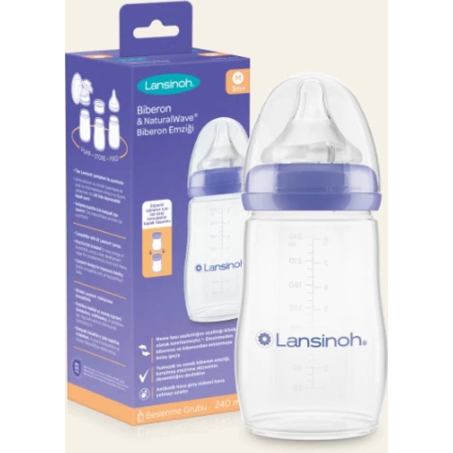 Lansinoh Biberon Natural Wawe Biberon Emziği 240 ml