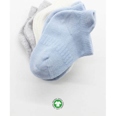 Bistyle Penye Sneakers Soket Çorap, Mavi, Ekru, 6'lı