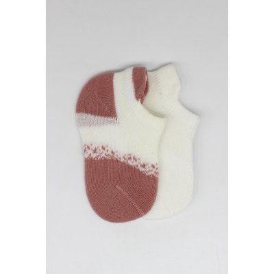 Bistyle 2'Li Penye Sneakers Çorap 20105 Ekru Pudra